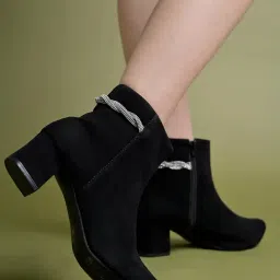 shoetopia Smart Casual Zip Detailed Boots For Women & Girls image 1