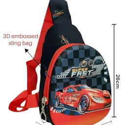 amycaur 3D Cartoon Print Crossbody Bag For Boys & Girls (Pack Of 1) | Best Birthday Gift For Kids | Cheast Bag With Adjustable Strap For Outdoor, Travel, Picnic, Hiking, Cycling image 1