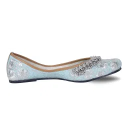indiestride Women Rajasthani Embroidered with Payal Punjabi Mojaris Jutti’s Juti’s Shoe image 2