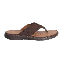 miraatti Men Dark Brown Perforated Thong Sandal image 2