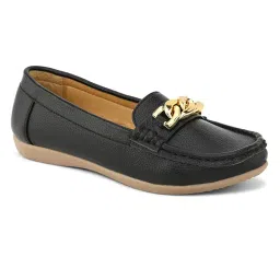 xe looks Women's Fancy Chain Design Loafer Ballet & Moccasins Faux Leather, Comfortable and Trendy, Slip-on Mule Shoes for Daily Casual Wear & Formal Wear for Women & Girls image 4