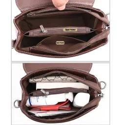 flymann Women sling handbag, Vegan leather Girl's travel crossbody handbag purse with Adjustable Strap image 1