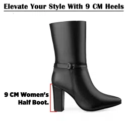 bxxy Elegant Women's Mid-Calf Office, Winter Outings, and All Occasion Wear Boots with 9 CM Block Heel image 1