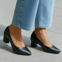 symbol premium Women's 'Desk to Dinner' Block Heel Pumps (Ortholite Insole|Stylish Heels) image 4