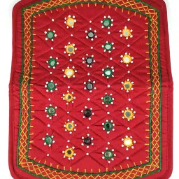 srishopify Handcrafted Hand Purse For Women Clutch Handmade, Ethnic Traditional Cotton Ladies Wallet For Mobile Phone, Gift Purpose Birthday, Mothers Day, Sister, Mom | Medium 8.5 Inch, Red image 3