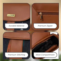 suchen Sling Bags | Sling Bag for Women | Crossbody Bags for Women | Lightweight |Durable |Handmade Vegan Leather with Sambalpuri Ikat| Design for Travel & Office image 4