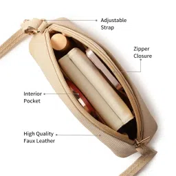 fastrack Trendy Sling Bag with Adjustable Strap | Faux-Leather Women's Handbags | Sling for Casual Carry image 3