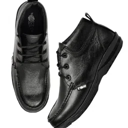 tor Men's Steel Toe Safety Shoes, Black Leather, Non-Slip Work Boots with Lightweight Design image 2