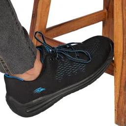 perf AIR Flow Safety Shoes with Breathable Mesh Upper, Steel Toe Cap, Antistatic Properties, and Fuel Oil-Resistant Sole image 1