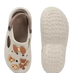 Slingback Casual Slip-On Clogs for Women with Cute Charms | Lightweight Platform Heels | Comfortable & Fashionable Women?s Clog Slippers, Travel & Outdoor Use (Grey-Bown) image 3