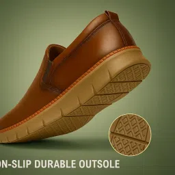 kraasa Premium Synthetic Leather Boat Shoes Slip On for Men | Casual Shoes for Men | Lightweight, Fashion Comfortable for All Seasons image 2