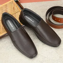 centrino Men's Formal Shoes | Elegant Slip-On Derby for Business & Casual Wear | Premium Craftsmanship for a Stylish & Sophisticated Look | Cushioned Insole for All-Day Comfort & Support (8616) image 1