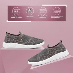 pahnava Women's Slip-on Knit Walking Shoes | Breathable Mesh Upper, PVC Sole | Lightweight & Comfortable Casual Sneakers image 5