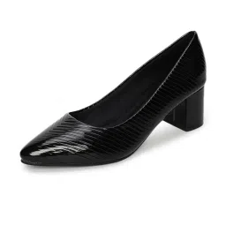 marc loire Women’s Self Design Comfortable Slip-on Casual Pointed Toe Block Pumps Heels image 2