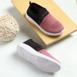 pahnava Women's Slip-on Knit Walking Shoes | Lightweight Breathable Sneakers with PVC Sole | Comfortable Casual Shoes for Walking & Running image 2