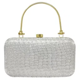 ailtino Evening Clutch Purse, Glitter Crocodile Pattern, Gold Metal Handle, Shoulder Chain Strap for women and Girls image 1