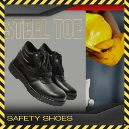 taryit Men's Real Leather Steel Toe Safety Shoes, Slip Resistant image 1