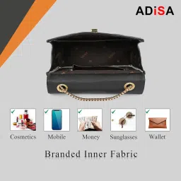 adisa Women's Girls Party Sling Bag with Gold Chain (SL5090.) image 3