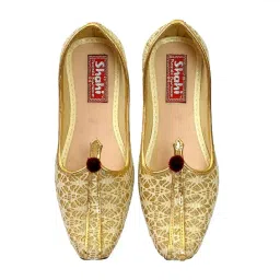 shahi punjabi footwear Kids Golden Print Punjabi Jutti & Mojari's for Boys (SPF-2011) image 5