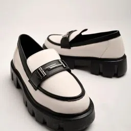 shoetopia Front Buckle Detailed Loafers for Women & Girls image 3