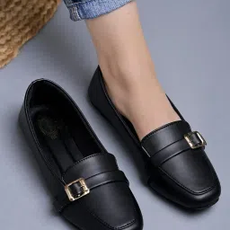 shoetopia Square Toe Buckle Detailed Bellies for Women & Girls image 2