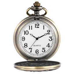 edmiria Men’s Pocket Watch Pendant – Stainless Steel Chain Clock Necklace – Thoughtful Husband Gift & Keepsake image 1