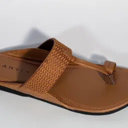 canvi - take change to make change CANVI Stylish | Fancy | Comfortable Kolhapuri Chappal Sandal Slipper for Men Stylish Faux Leather Men's Kolhapuri Slippers Thong Sandals for Men Stylish & Comfortable image 5