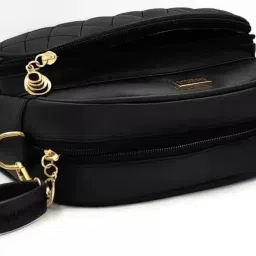 carrylux Quilted Crossbody Sling Bag Girls/Women, Black image 1