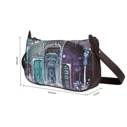 fatfatiya Baguette Bag with Royal Rajasthani Haveli Print – Traditional, Artistic & Handcrafted | Baguette Bag for Women image 3