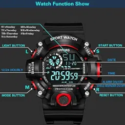 acnos Premium Brand - A Digital Watch Shockproof Multi-Functional Automatic 5 Color Army Strap Waterproof Digital Sports Watch for Men's Kids Watch for Boys Watch for Men Pack of 1 image 5