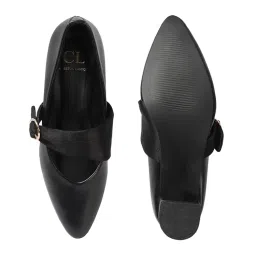 carlton london Women Comfortable Block Heel Pointed Toe Strapless Fashion Shoes for Party, Wedding and Casual Use image 5