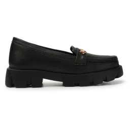 evoltar Women Chunky Loafer Moccasins Casual Chunky Sole Matte Finish Pull on Bow Shoes for Women image 3
