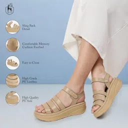 marc loire Women Soft Comfortable Solid Platform Heels image 1