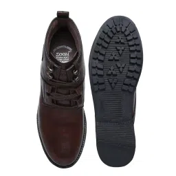 zoom shoes Zoom High Ankle Genuine Leather Shoes Boots for Men Formal Casual Branded A-4701 | Men's Ankle Boots With Laces | High Ankle Formal Shoes for Men Leather Boots Branded | 100% Pure Leather image 3