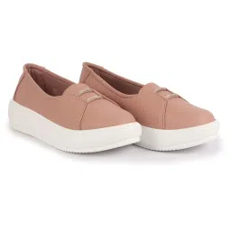 fausto Women Dual Lace Detail with Textured Slip-On Platform Loafers | Height Enhancer Chic Casual Shoes | Everyday Comfort with Memory Cusion Insole image 2