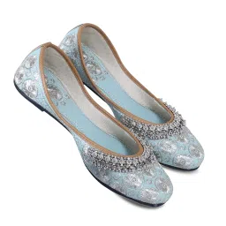 indiestride Women Rajasthani Embroidered with Payal Punjabi Mojaris Jutti’s Juti’s Shoe image 5