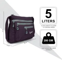 lasso Stylish Multi-Pocket Crossbody Waterproof Sling Bag For Women with Adjustable Strap | Stylish Latest Ladies one side bag and purse for women & girls | 5 L Capacity & 5 Multiple Pockets with Zip image 2