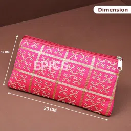 epics Embroidery Checks Designed Wedding Return Gift Women Wholesale Bridal Traveling potli Bag with Zipper for Ladies Shagun Purse Gifting Haldi Mehandi Come as Combo of image 2