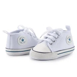 neska moda 6 to 12 Months Baby Boys & Girls Canvas Shoes,Infant Non Slip Sole Lace Closure Booties-BT4564 image 2