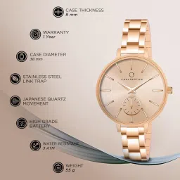 carlington Iconic Analog Watches for Women with Premium Stainless Steel Strap - CT 2038 image 3