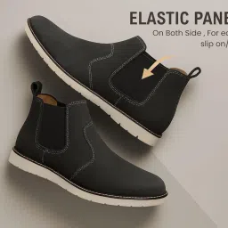 kraasa Mens ZYRO Slip On Casual Chelsea Boots | High Tops, Soft Cushioned Insole, Comfortable Fit, Trendy, Fashion, Stylish Boots image 2