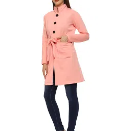 roarers Women Cotton Blend Filish Solid Mid Thigh Coat Overcoat For Winter image 2