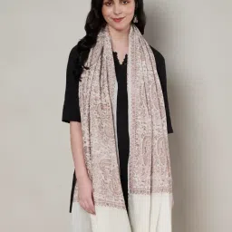 muffly Women’s Wool Shawl with Intricate Paisley Woven Design – Ethnic Winter Wrap Shawls image 1