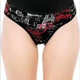 COTTS Fashion Women's Mid Waist Cotton Underwear Broad Belt Black Hipster Panties Pack of 3 image 2