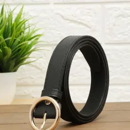 tybelt Women's Adjustable Vegan Leather Belt (Black)| Ladies belt for women Any Occasion | Waist Belt for Women up to 38 Inches (Pack of 1)_49a image 2