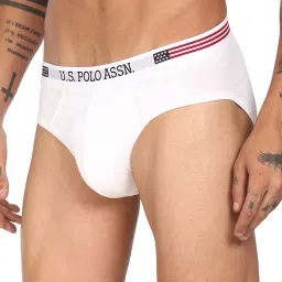 u.s. polo assn. Men Solid Cotton Spandex I650 Briefs - Pack of 1 image 1