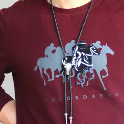 young & forever Valentine Gift Vintage Gold Black Leather Rope Buffalo Head Pendant Lariat Length Necklace for Men/Boys/Women/Girls Casual Everday Fancy Fashion Jewelry image 1