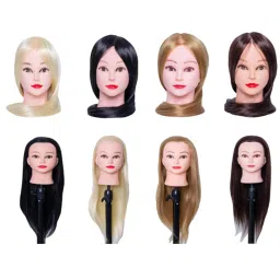 SAZ DEKOR® Model Head Hair Styling Training Heads Model Synthetic Fibre Mannequin Head Aureate Rotary Head|Makeup Box for Storage|Make Up, Cosmetic, Skincare Organiser for Women| image 3