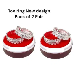 a-one collection Fashion Accessories Toe Ring Sterling Silver Abstract Pattern Design Toe Ring Adjustable Jewelry for Women. Set of 2 Pairs Adjustable Toerings. {028-2PAIRS} image 1