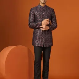 kisah Men's Jodhpuri Bandhgala, Multicolored Cotton Blend, Printed Regular Fit Mandarin Collar Long Sleeves image 5